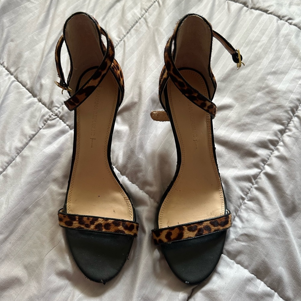 Banana Republic Leopard Print Strappy Heels